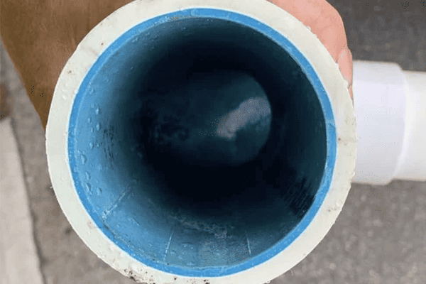 interior of pipe with pipe lining.